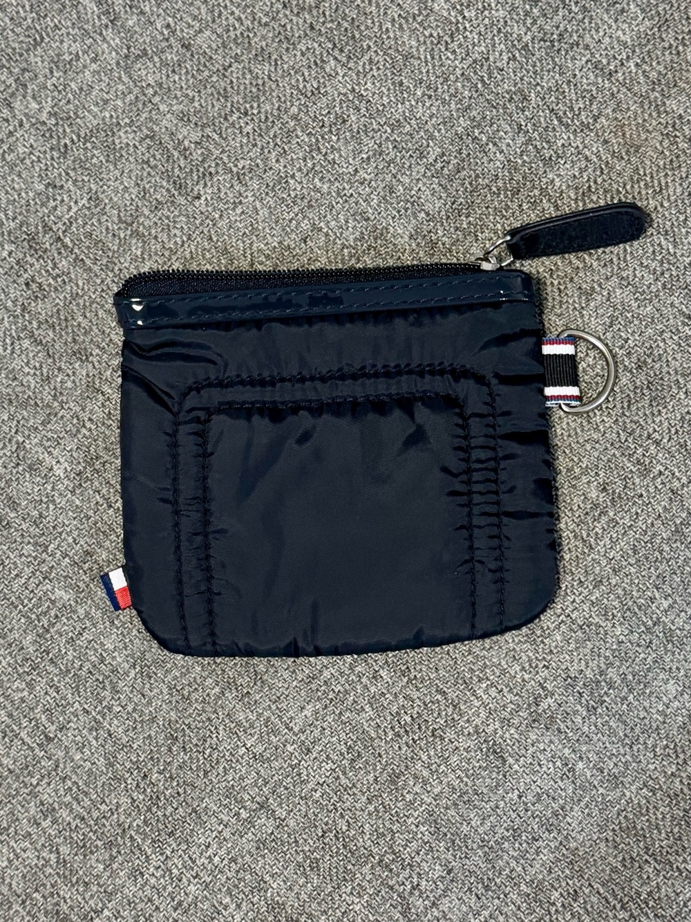 Tommy Hilfiger Navy Quilted Coin Pouch with Stripe Tab